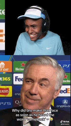 Headphones Smiling Man and Blue Shirt Man