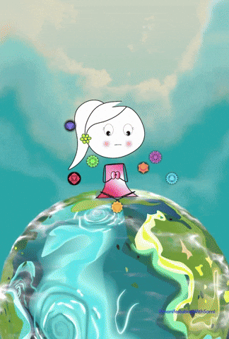 Healing Vibes Animated Girl Meditating GIF