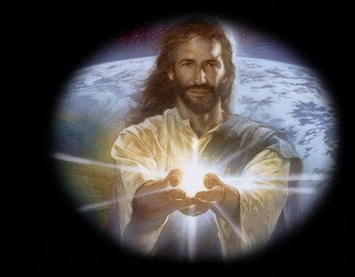 Healing Vibes Jesus Christ With Glowing Hands GIF