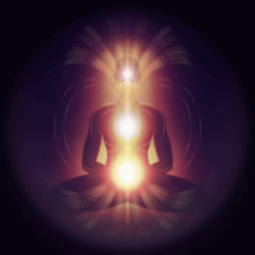Healing Vibes Meditating Person Silhouette GIF