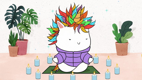 Healing Vibes Unicorn Meditating GIF
