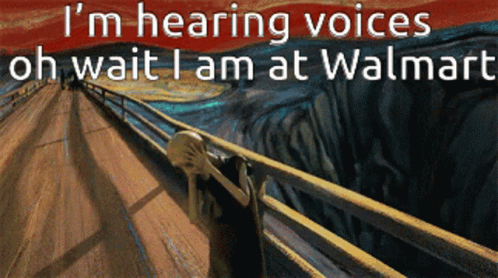 Hearing Voices At Walmart Funny GIF