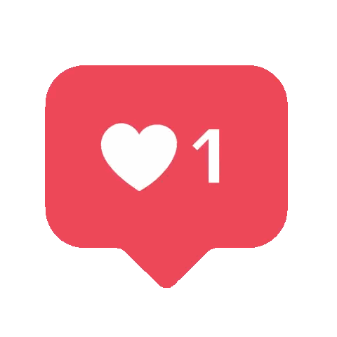 Heart and 1 in Speech Bubble