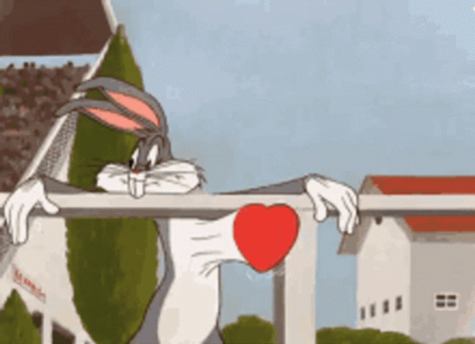 Heart Beating Bugs Bunny GIF