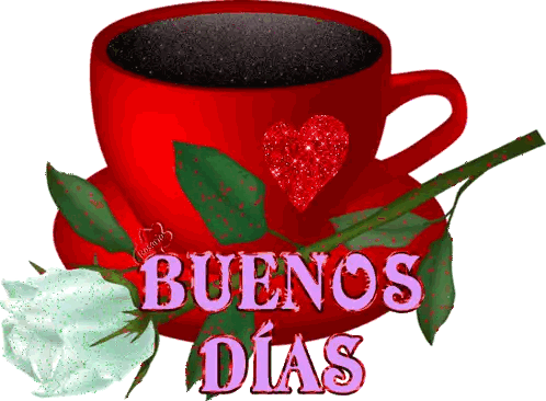 Heart Coffee Cup Buenos Dias