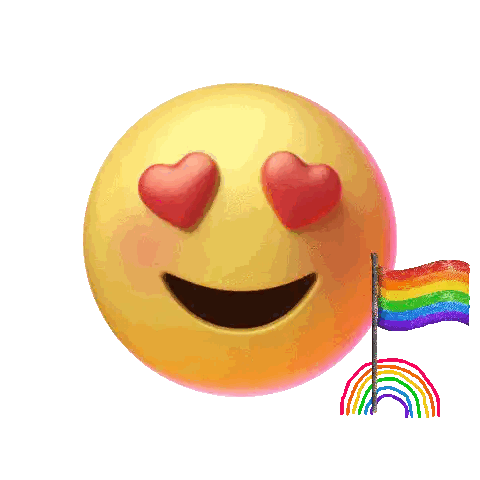 Heart Eyes Emoji with Rainbow Flag