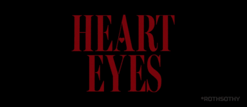 Heart Eyes Text in Red