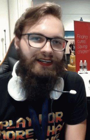 Bearded Man Kiss And Heart Hands GIF