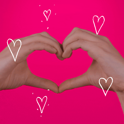 Heart Hands On Pink Background GIF