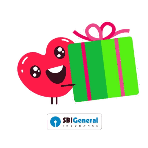 Heart Holding Green Gift Box SBI Logo
