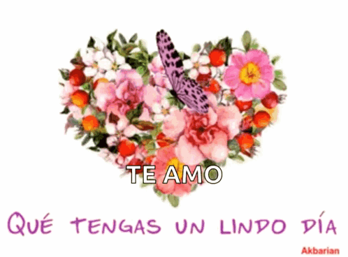 Heart Made of Flowers With Butterfly