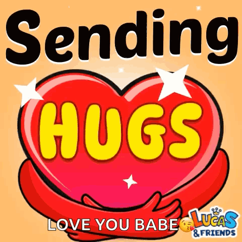 Heart Sending Hugs Love You Babe And Friends GIF