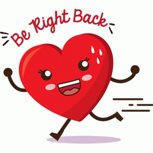 Heart Shape Running Be Right Back GIF