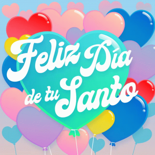 Heart Shaped Balloon Feliz Dia De Tu Santo GIF