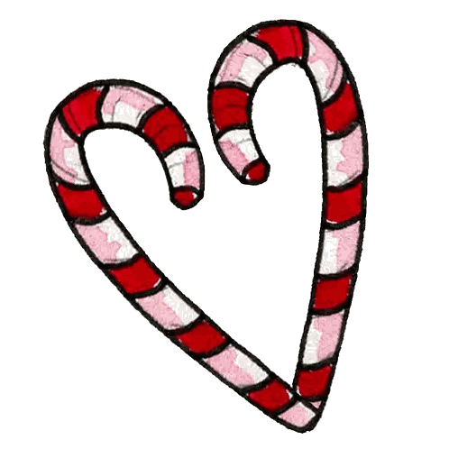 Heart Shaped Candy Cane With Red and White Stripes