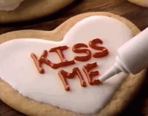 Heart Shaped Cookie Kiss Me Red Frosting