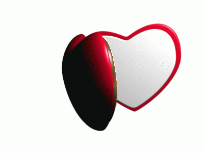 Heart Shaped Mirror Reflecting Man