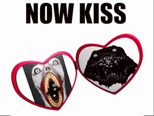 Heart Shaped Mirror With Monster and Now Kiss