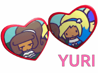 Heart Shaped Mirror With Two Girls and Name Yuri