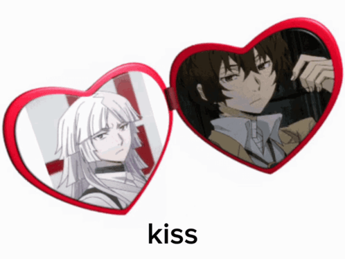 Heart Shaped Mirrors With Kiss GIF