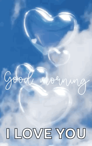 Heart-Shaped Soap Bubbles Saying Good Morning