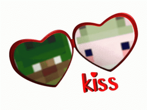 Heart Shaped Sunglasses With Kiss Text GIF