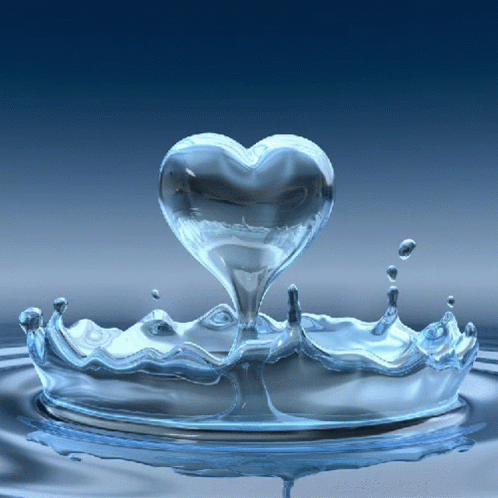 Heart Shaped Water Drop From Water Crown