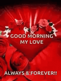 Heart Surrounded by Roses Good Morning Love