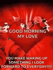 Heart Surrounded By Roses Good Morning Love GIF