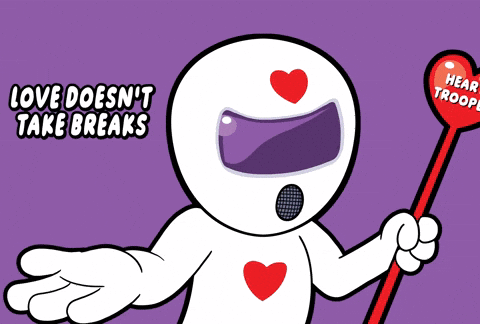 Heart Trooper Holding Red Heart GIF