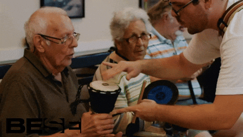 Heart Warming Playing Senile Old Man GIF