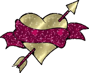 Heart with Arrow and Purple Ribbon