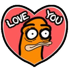 Heart with Cartoon Face Love You