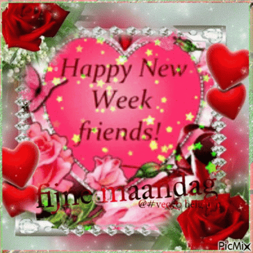 Heart With Happy New Week Friends GIF