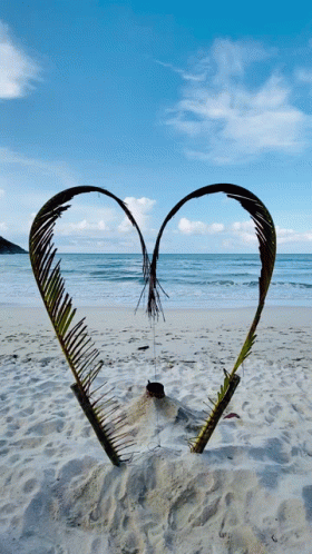 Heart With Ocean Waves Scenery GIF