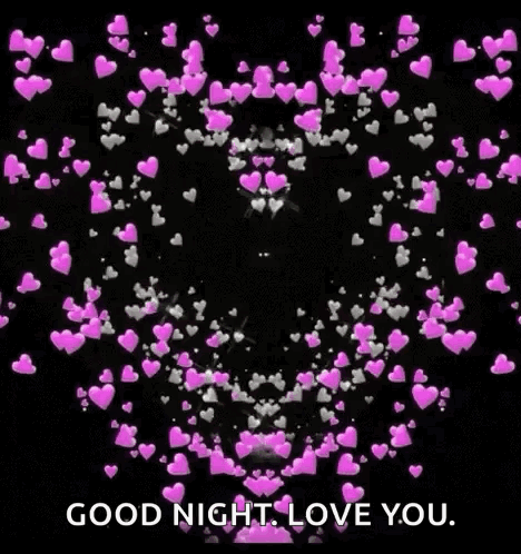 Heart With Pink Hearts Good Night Love You GIF
