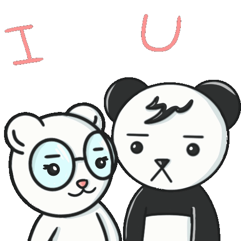 Heart You Cartoon Panda GIF