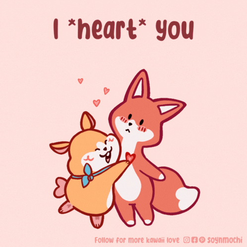Heart You Fox And Cat GIF