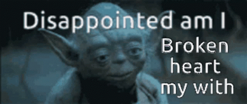 Heartbroken Stars Wars Yoda GIF