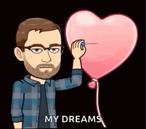 Heartbroken My Dreams Bitmoji Balloon GIF