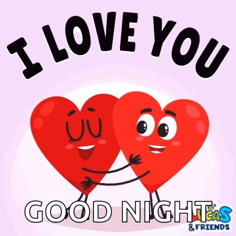 Hearts Hugging Saying I Love You Good Night GIF