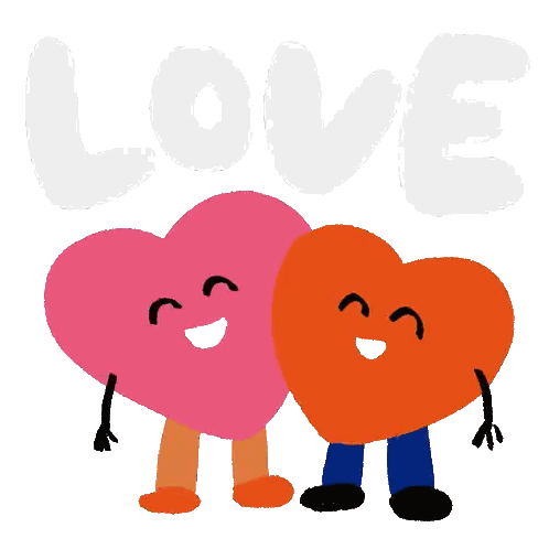 Hearts with Arms and Legs Under Love