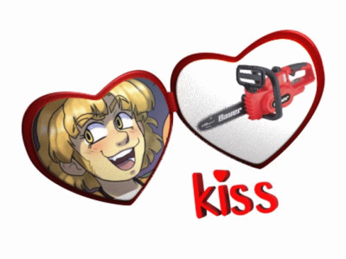 Hearts With Kiss Text GIF