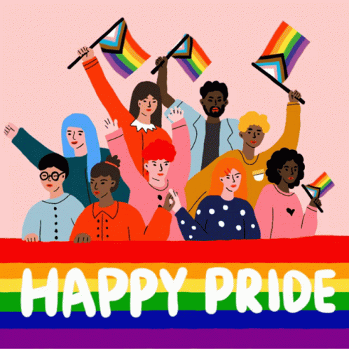 Heartwarming Happy Pride Month Raising Flags GIF
