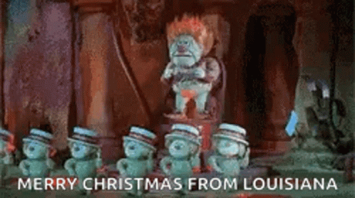 Heat Miser And Minions Merry Christmas From Louisiana GIF