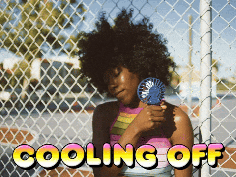 Heat Wave Afro Lady Cooling Off GIF