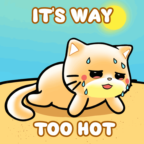 Heat Wave Burnt Out Kitty Exhausted GIF