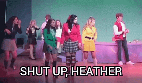 Heathers Musical Shut Up GIF