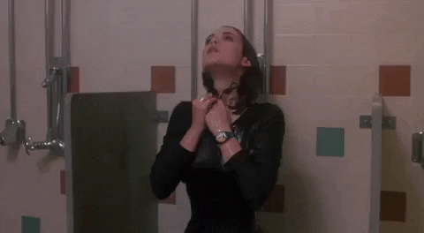 Heathers Winona Ryder Shower Scene GIF