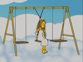 The Simpsons Playing In Heaven GIF